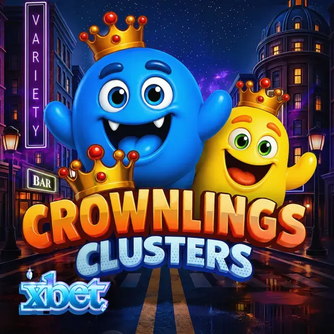Interface colorida e dinâmica do slot Crownlings Clusters com símbolos de criaturas